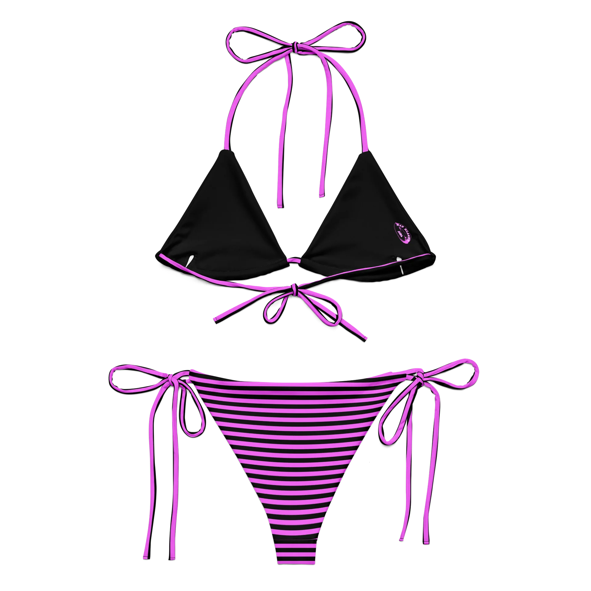 Blaque and Pink Kat Skull Bikini product image (2)