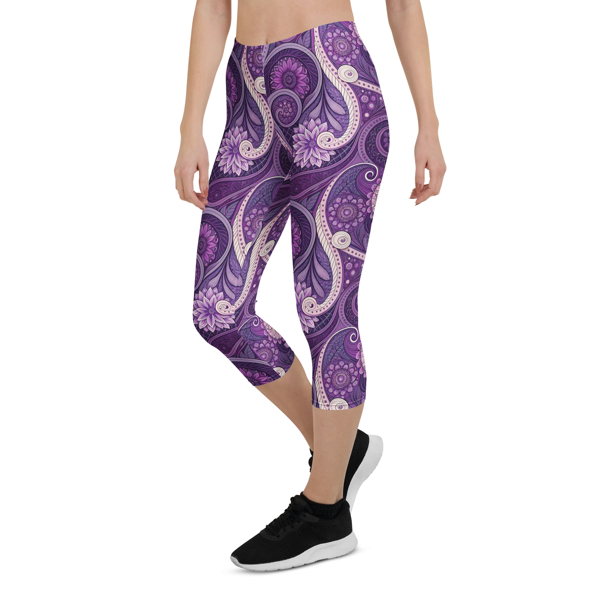 Purple Paisley Capri Leggings product image (6)