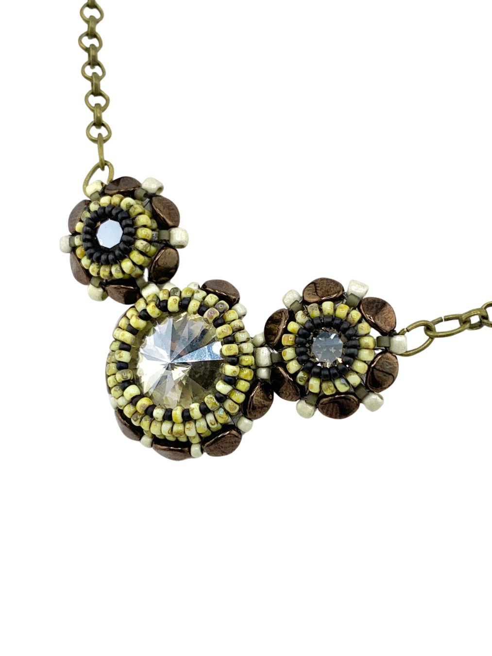 Spellbound Beaded Crystal Pendant Necklace - Bronze product image (7)