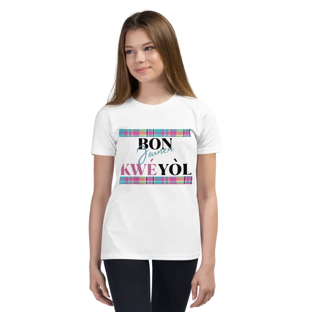 Kwéyòl Madras Youth T-Shirt product image (54)