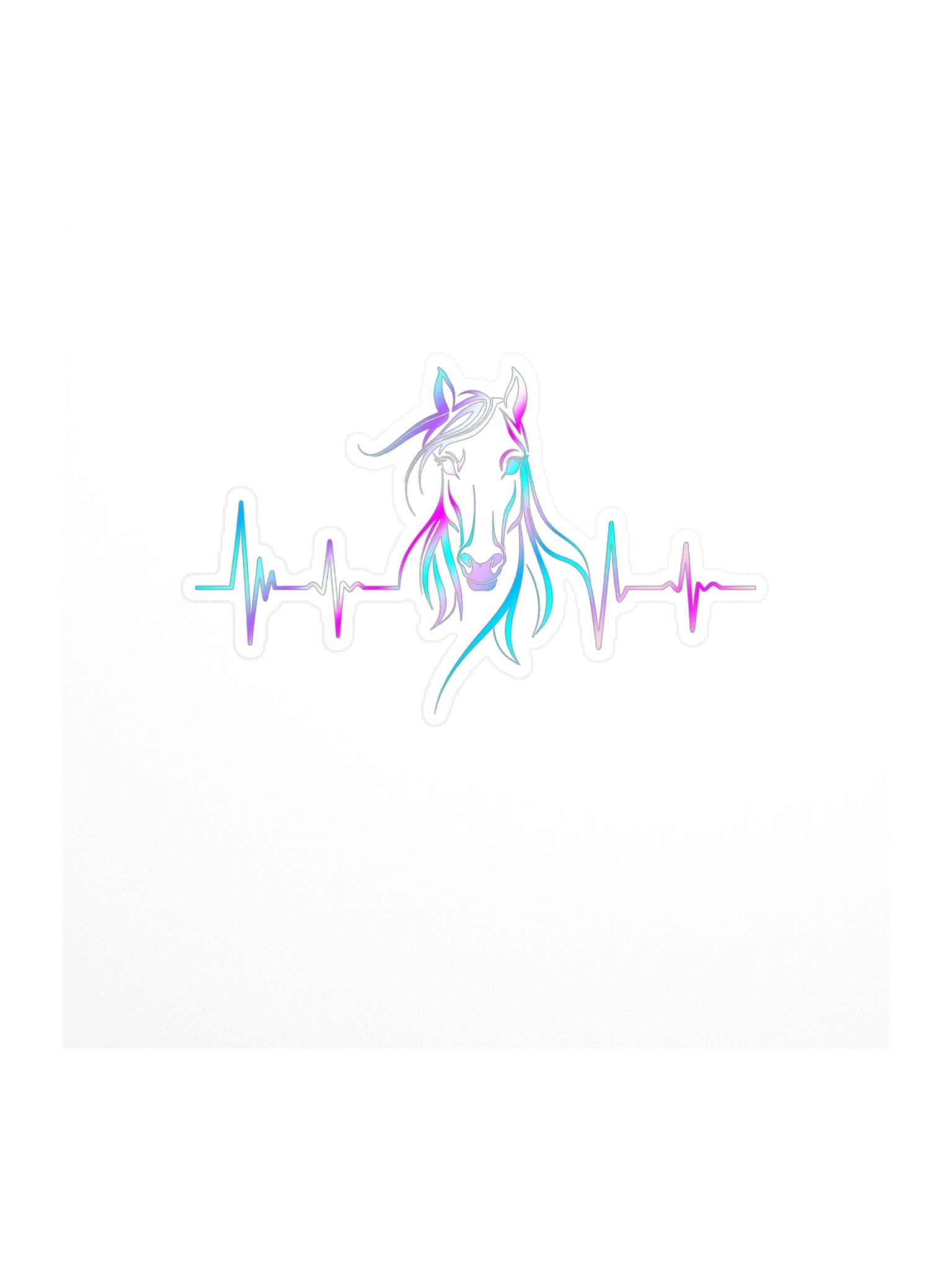 Horse Heartbeat Colorful Kiss Cut Stickers | Equestrian Horse Lover Decals product image (1)