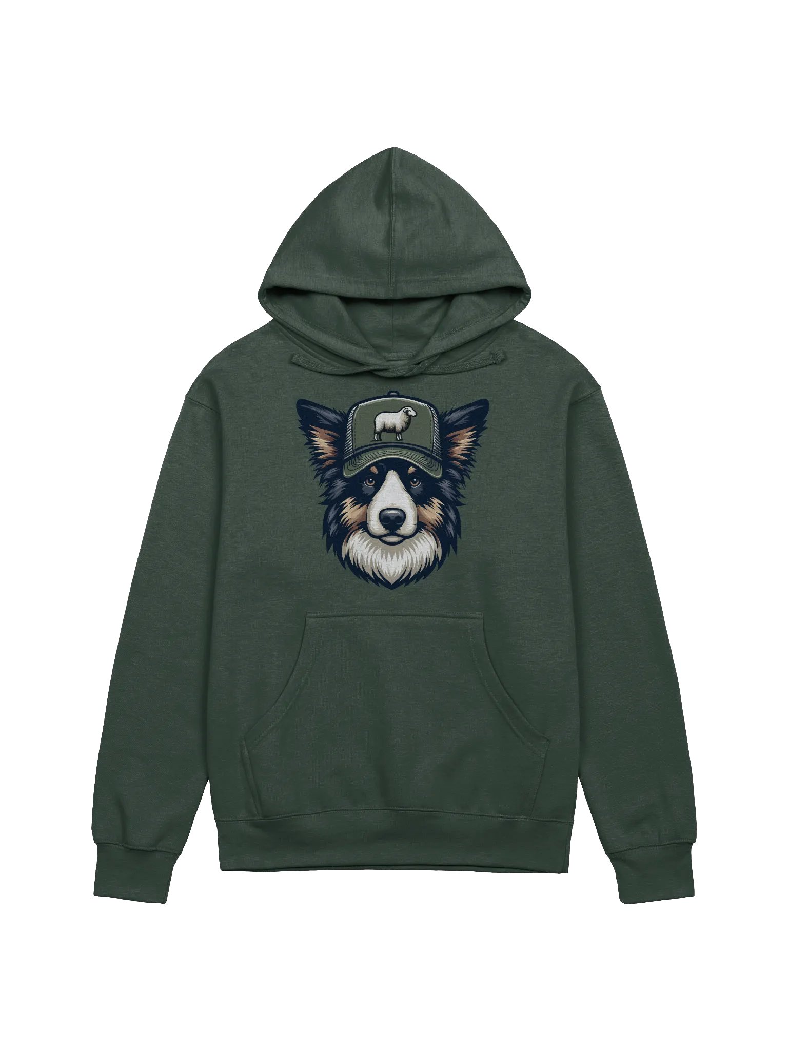 Border Collie in Trucker Hat with Sheep - Hoodie product image (1)