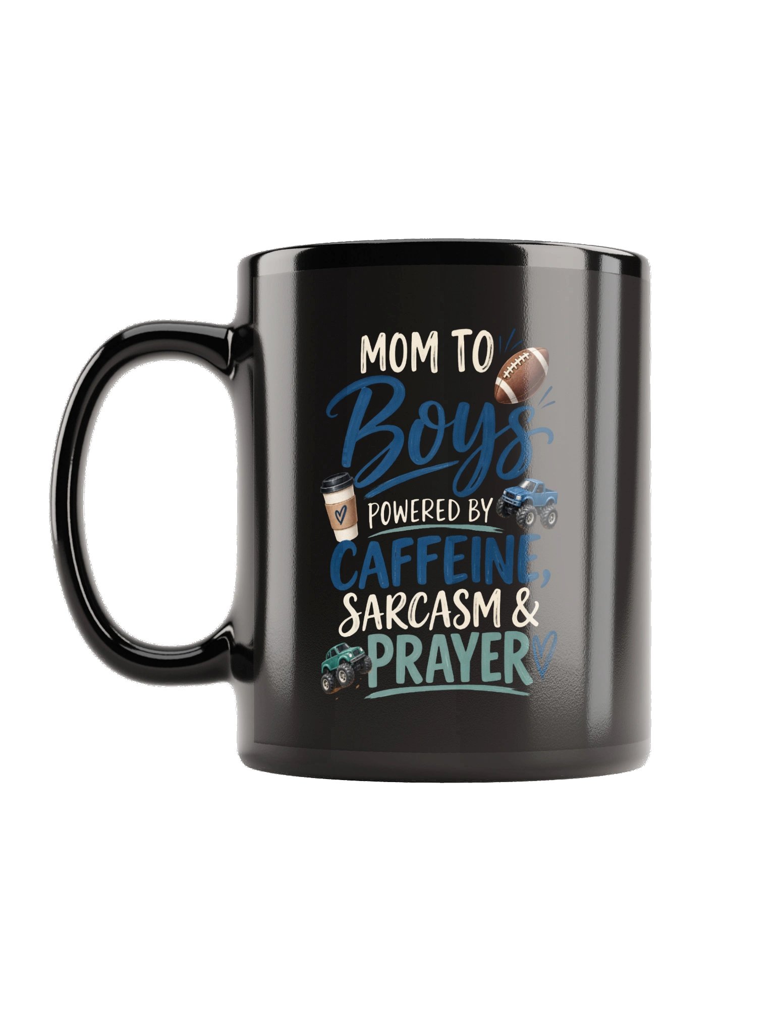 Mom to Boys—Caffeine, Sarcasm & Prayer Coffee Mug product image (2)