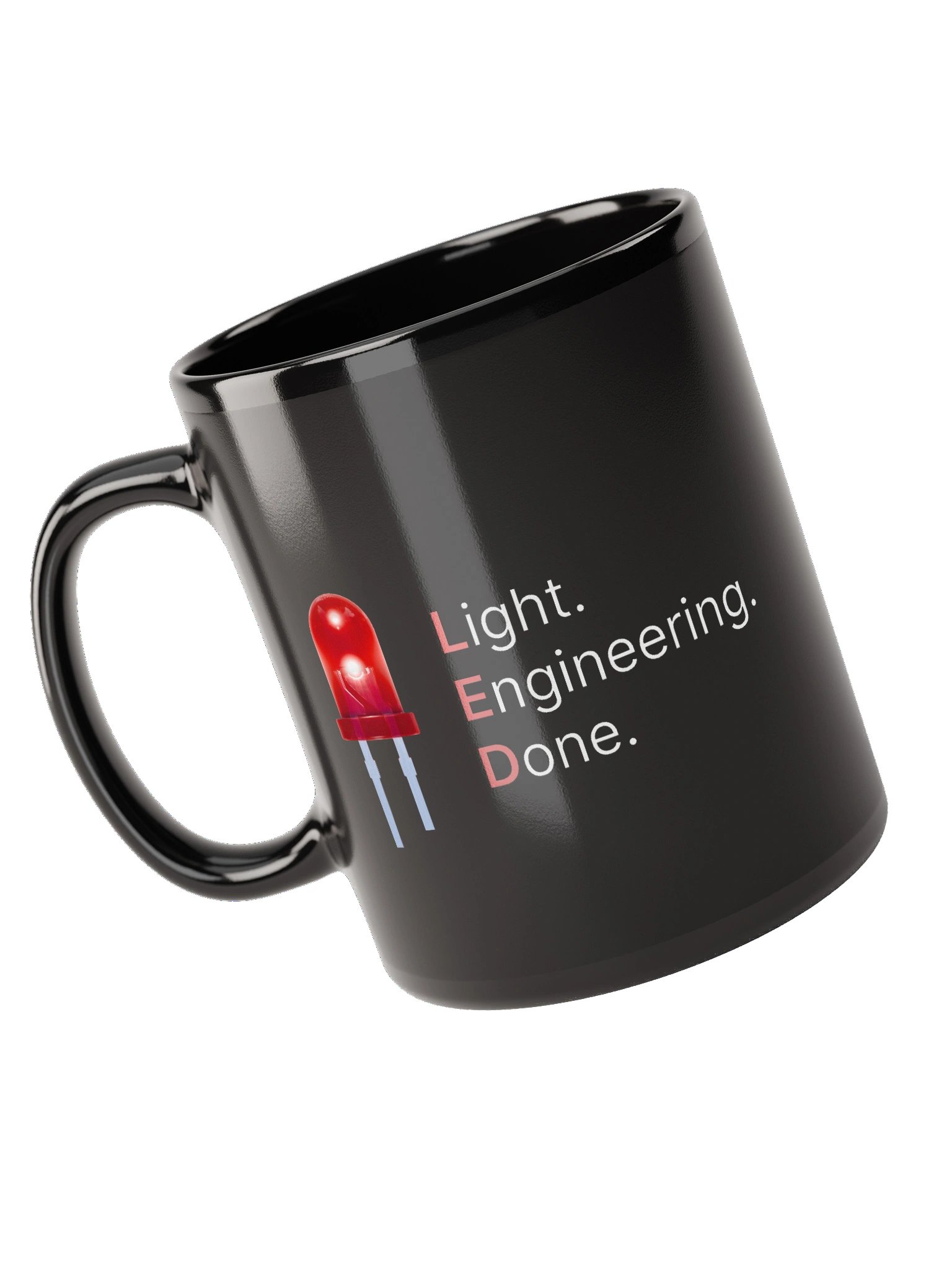 LED | Light. Engineering. Done. - Black Glossy Mug product image (3)