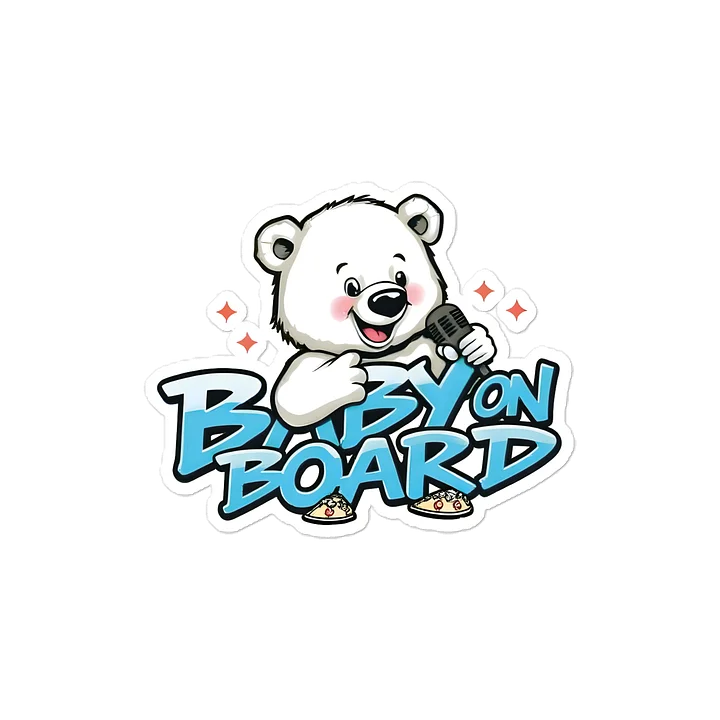 Urban Polar Bear Baby On Board Car Decal - 5x5 Premium Streetwear Vinyl Sticker - Aesthetic Hip Hop Polar Bear Graphic for Cars, SUVs & Trucks product image (1)