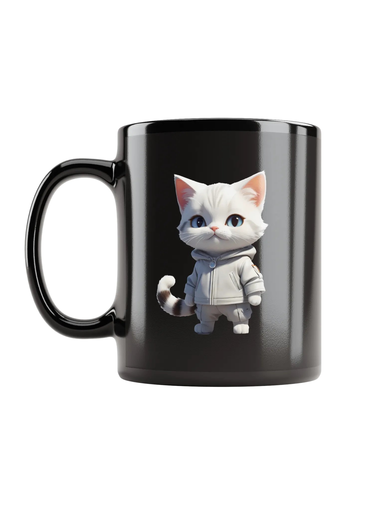 Cute Cartoon Kitty Black Mug product image (6)