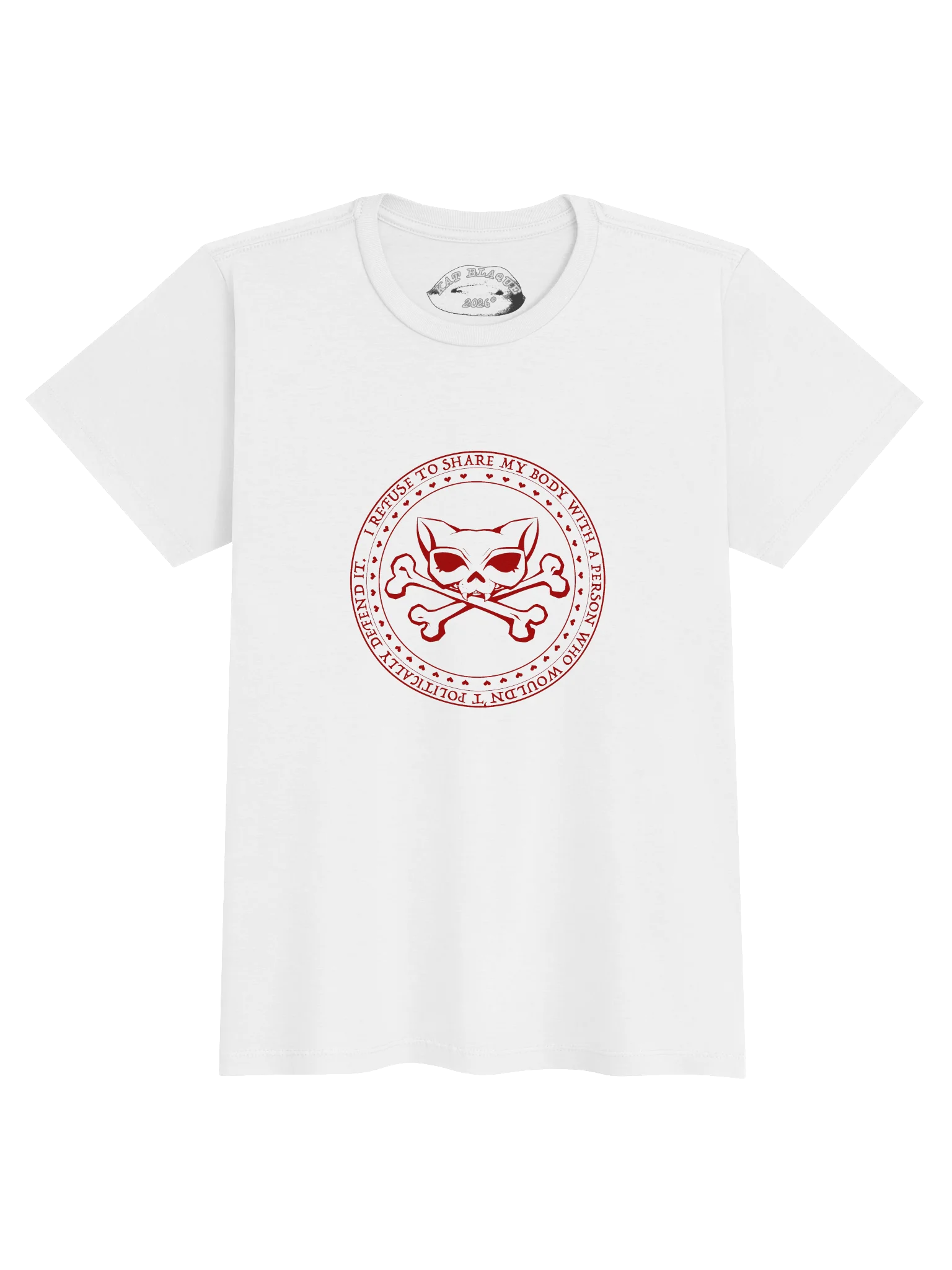 I Refuse Red Ink Kat Skull Tee product image (1)