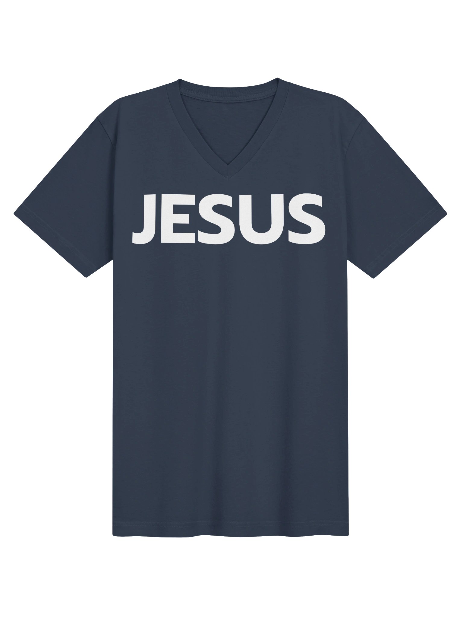 Jesus Essential V-Neck T-Shirt – White Design product image (1)