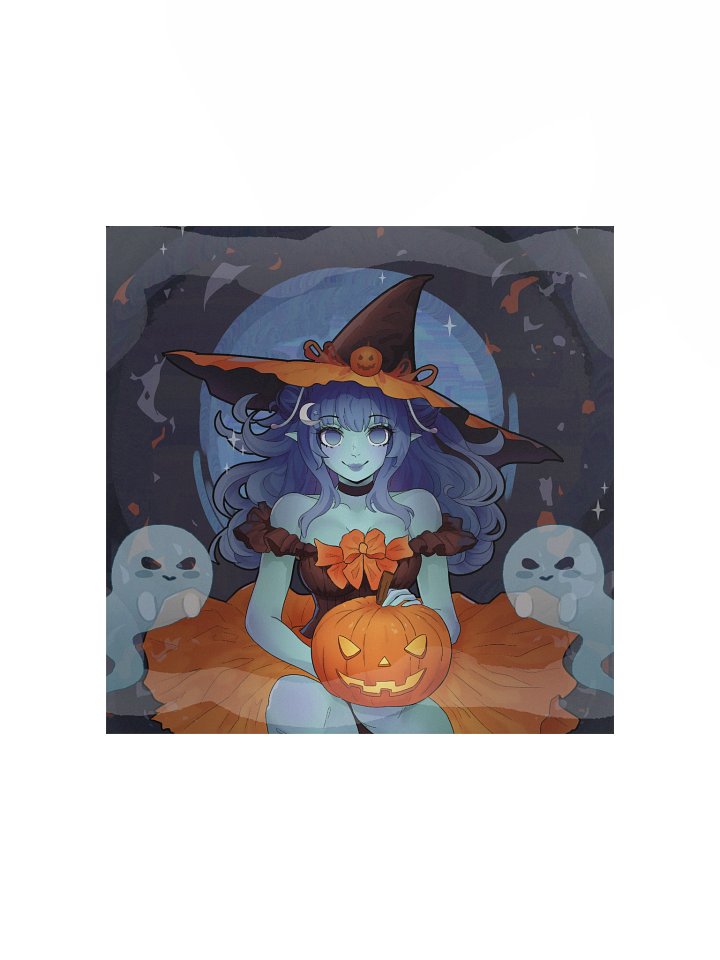 Starry Pumpkin Witch Square Poster product image (3)