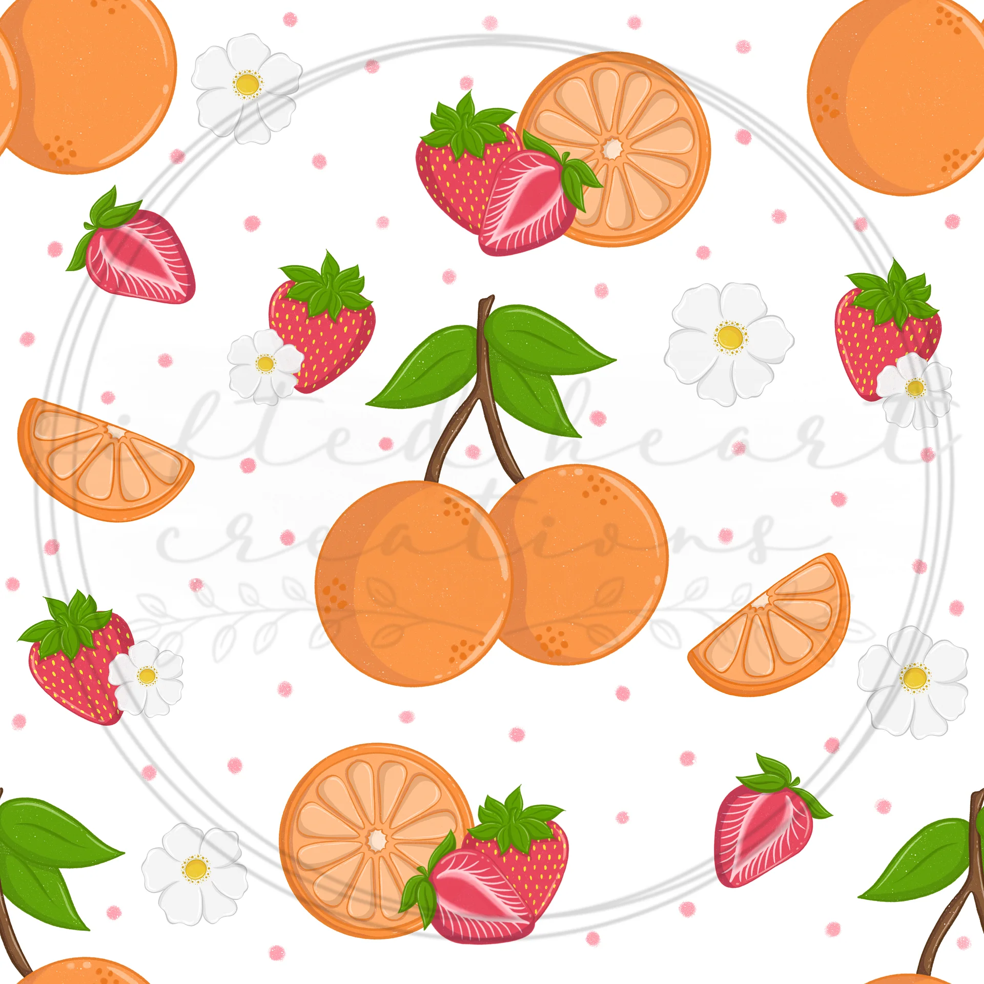 Strawberries & Oranges Seamless Pattern product image (1)