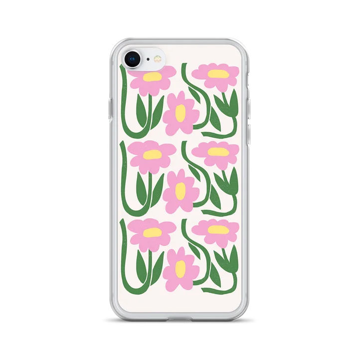Pink Daisy Garden Aesthetic Clear iPhone Case product image (28)