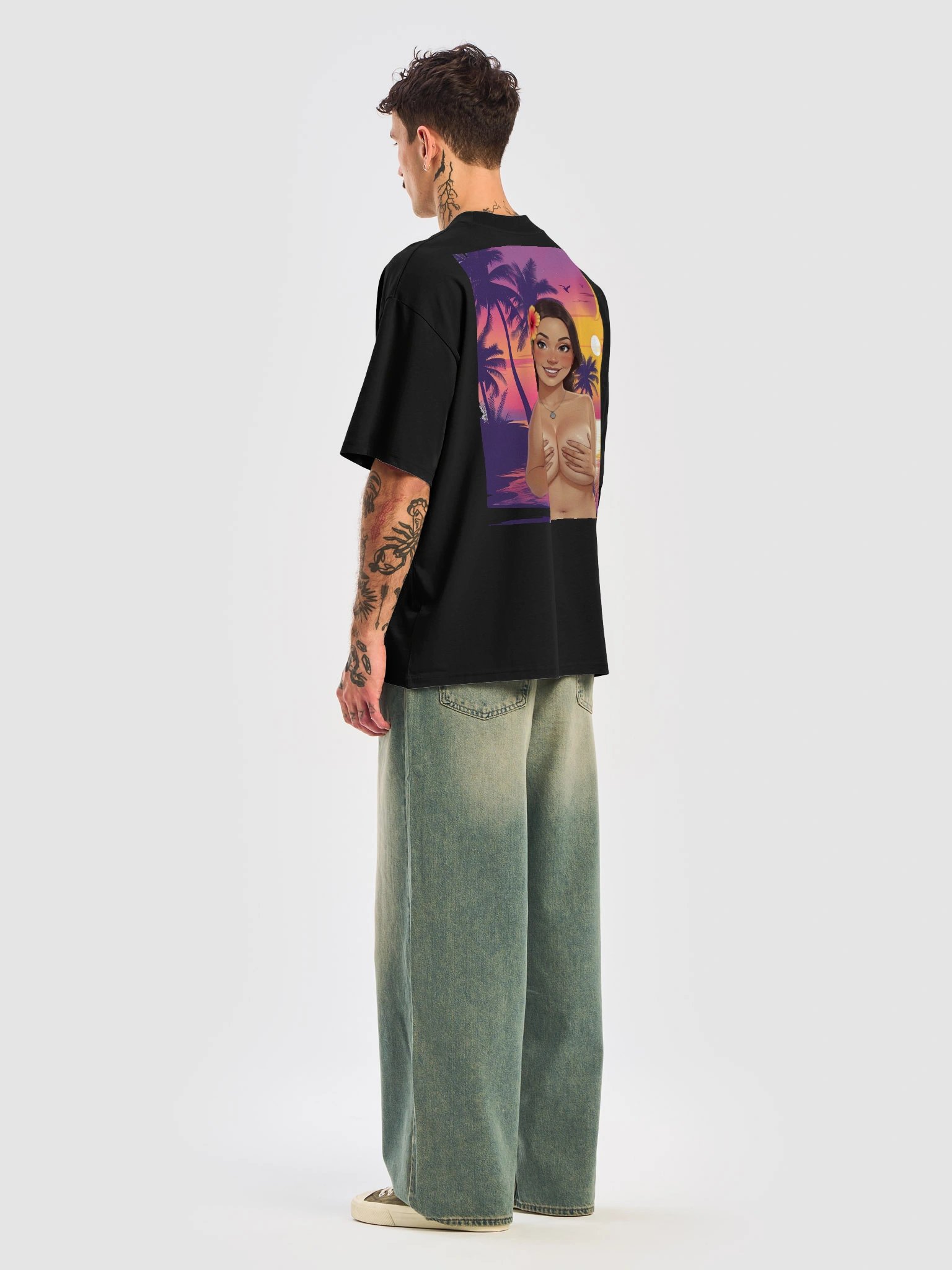 SugaNips Tropical Sunset Oversized Tee product image (8)