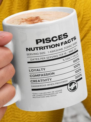 Pisces Nutrition Facts Mug product image (3)