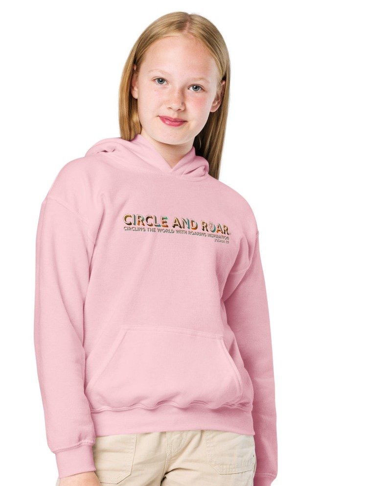 "Circle and Roar" Joshua 1:9 Gradient Text Youth Hoodie product image (2)