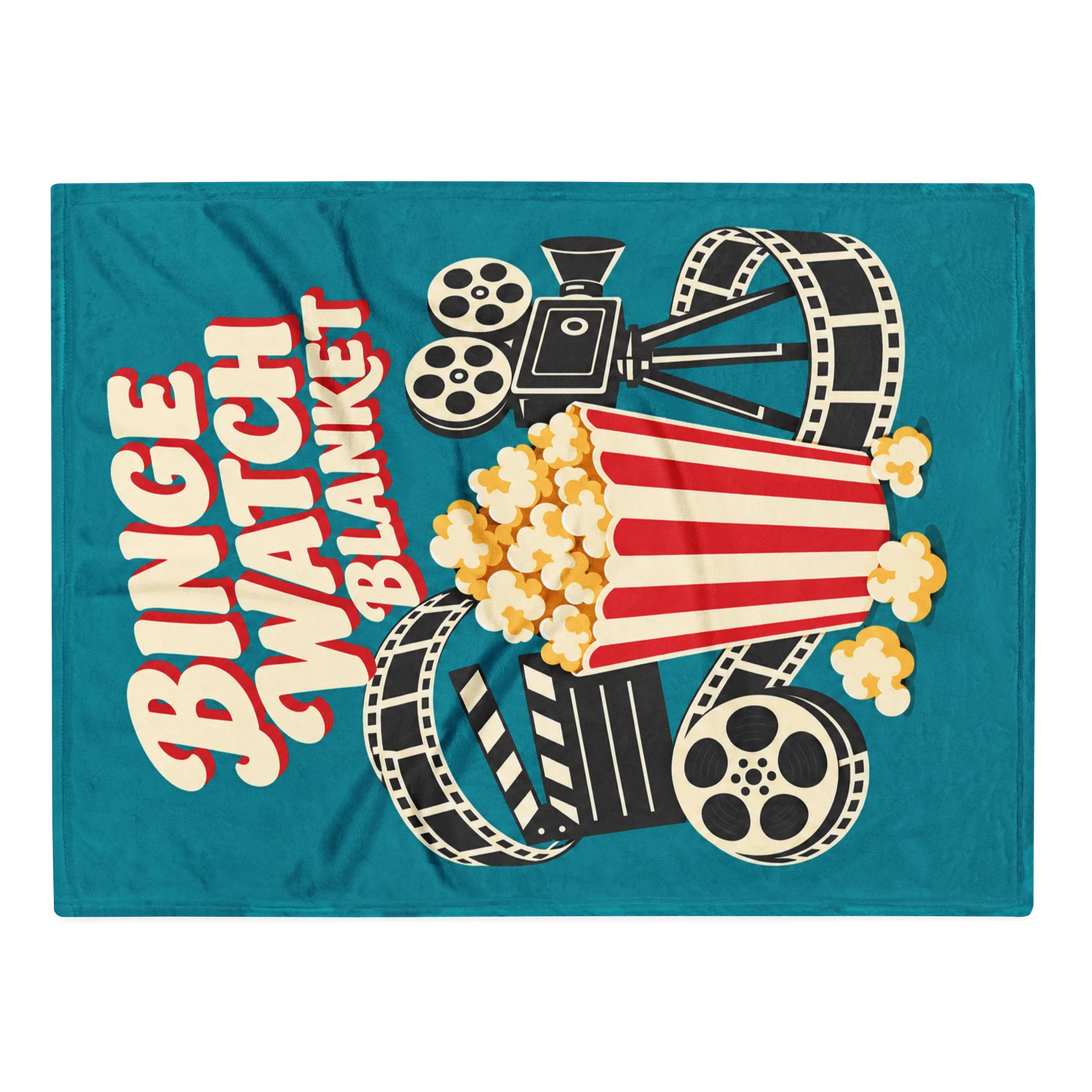 Binge Watch Blanket | Retro Movie Night Fleece Throw product image (2)