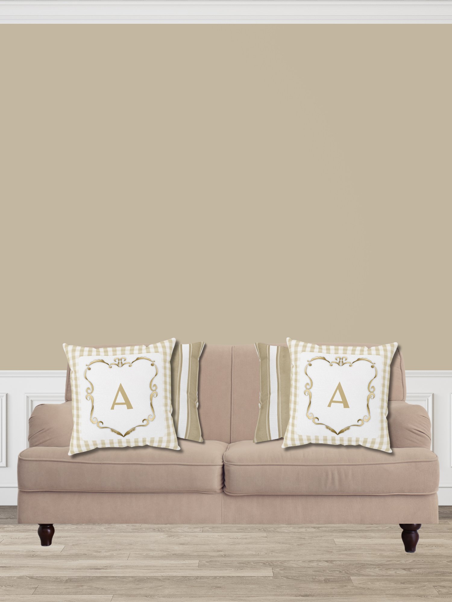 Beige Preppy Charm Pillow A product image (6)