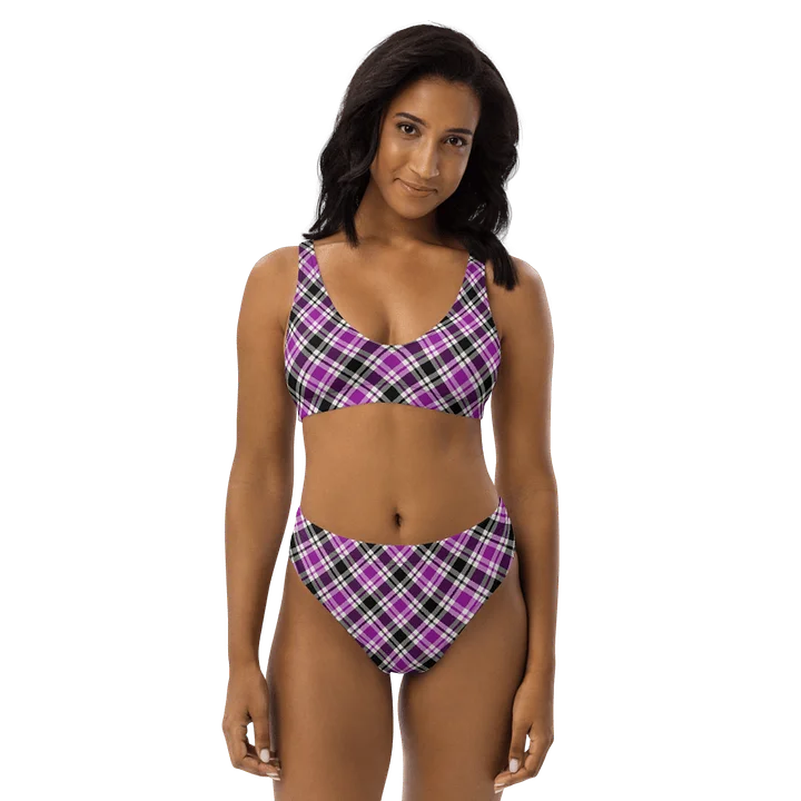Purple, Black and White Plaid Bikini product image (1)