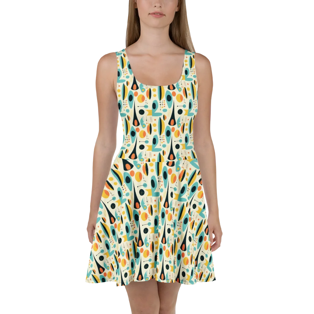 Elegant Skater Dress with Colorful Abstract Geometric product image (2)