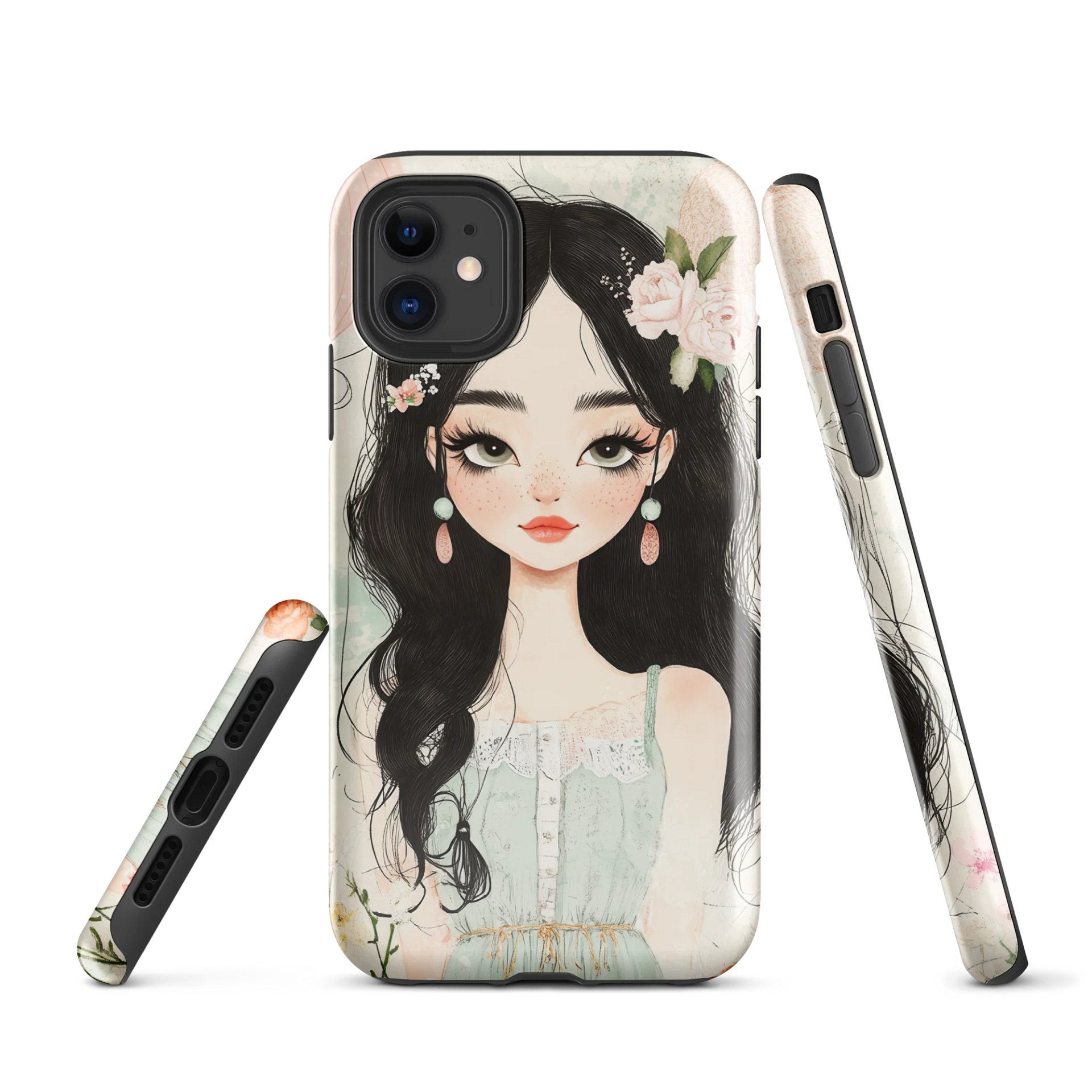 Pastel Girl iPhone Tough Case | East-Asian Inspired Feminine Art Phone Cover product image (1)