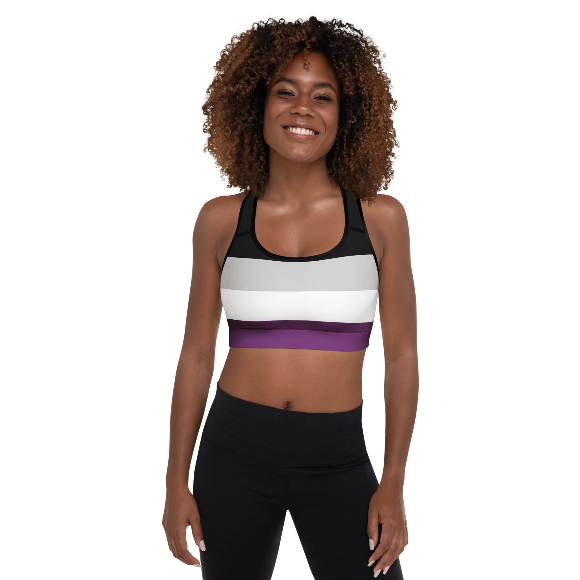 Asexual Pride Flag Padded Sports Bra product image (1)