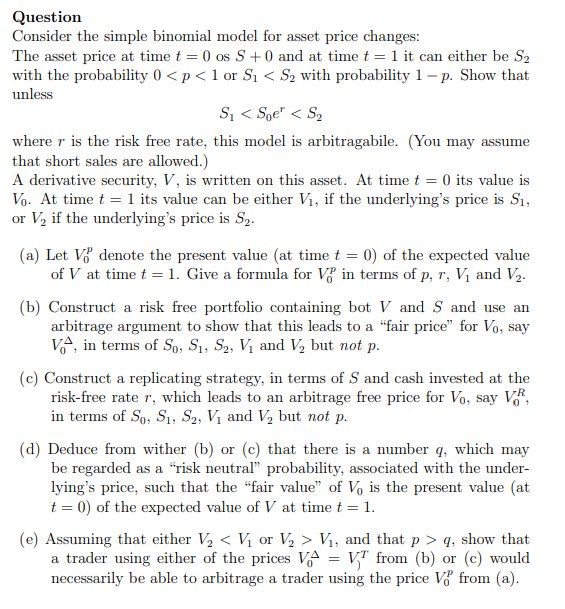 TD - Binomial model for asset price changes product image (1)