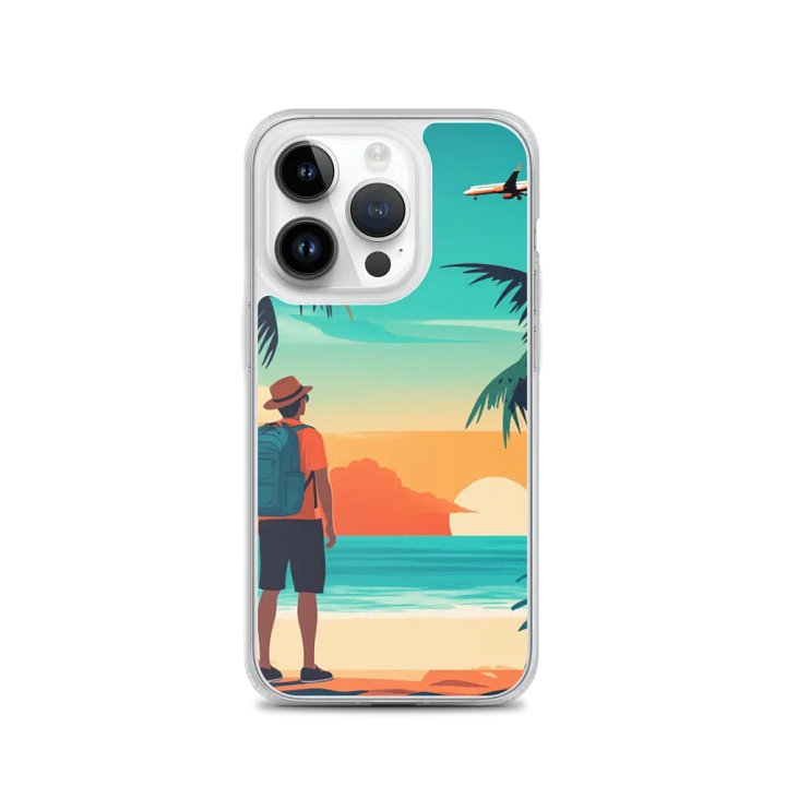 MagSafe® Clear Case for iPhone® | AI Escapes: Beach Vacation Design Masterpiece product image (3)