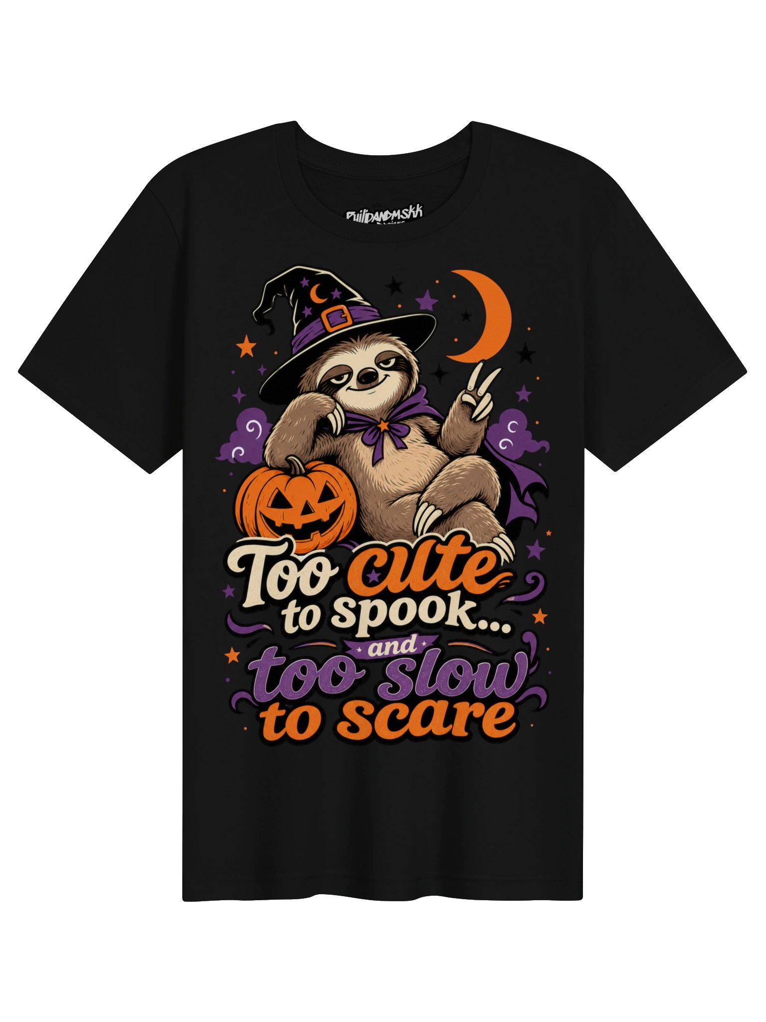 Too Cute to Spook Sloth Halloween Tee product image (1)