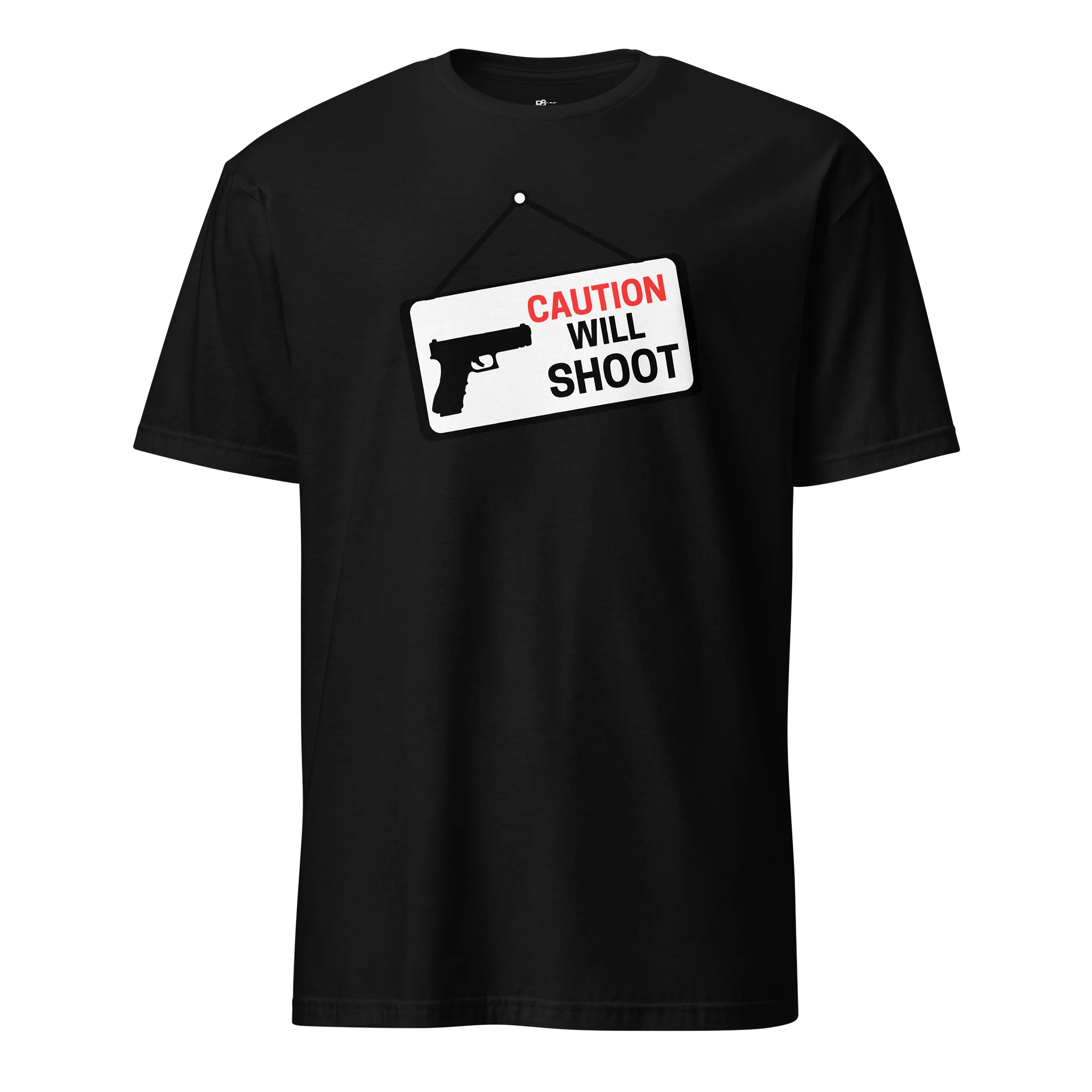 CAUTION WILL SHOOT WARNING TEE product image (1)