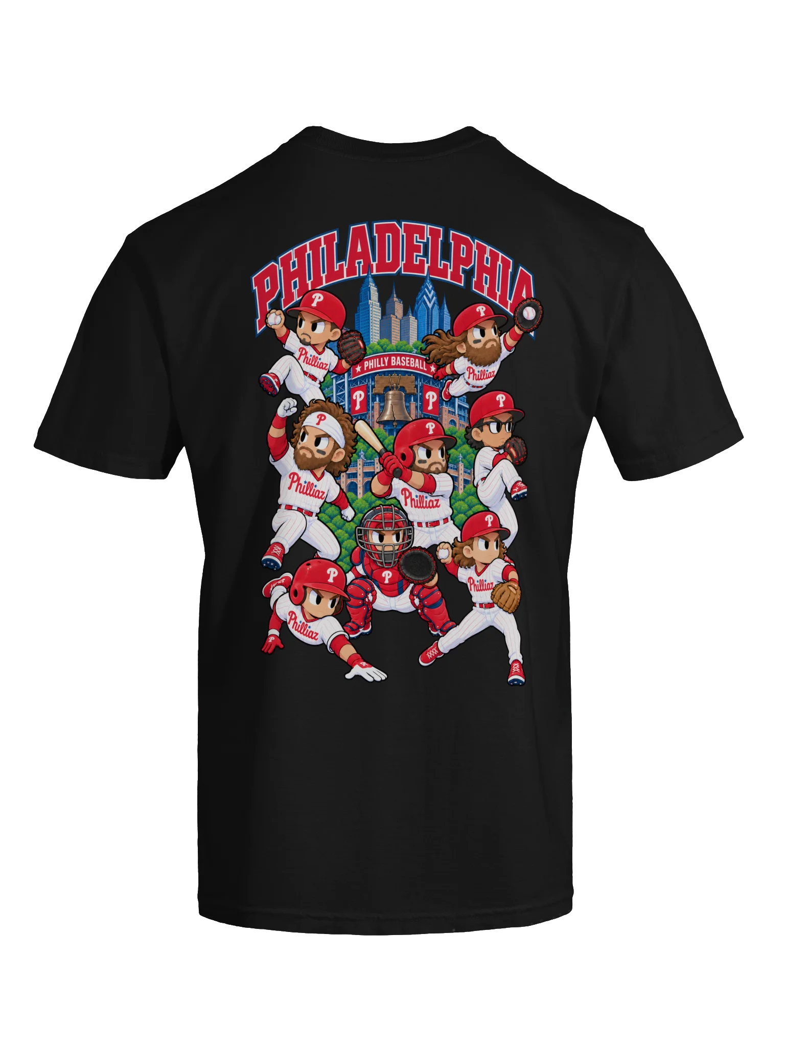 Philadelphia Baseball 2026 Animated Player Back Print T-Shirt product image (11)
