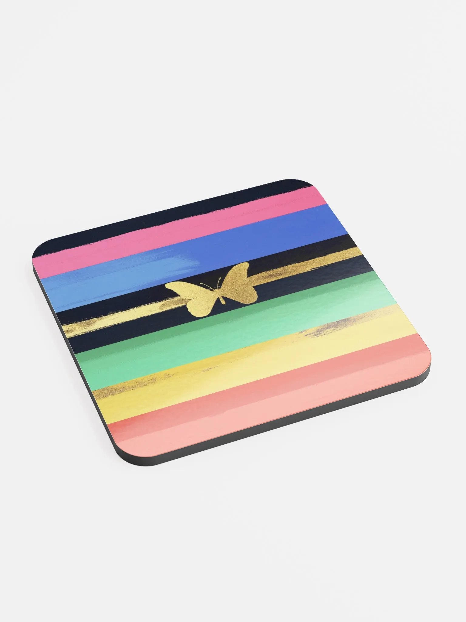 Gold Butterfly Stripes of ADHD Coaster product image (2)