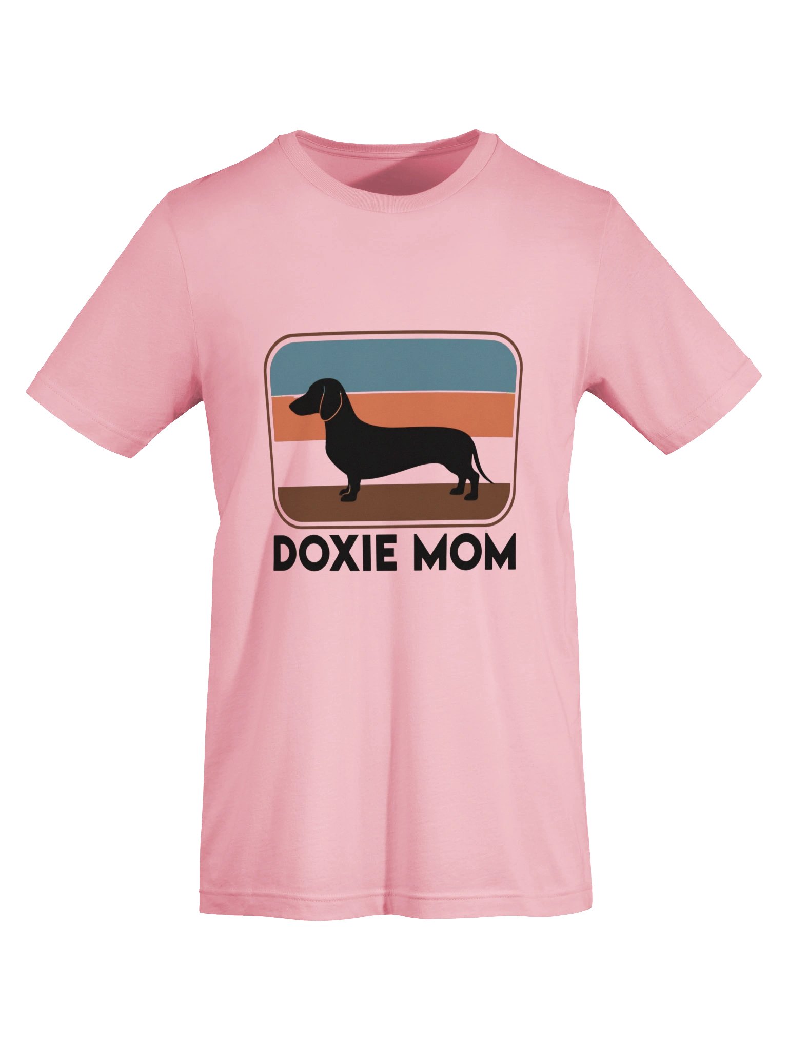 Retro Sunset Doxie Mom Shirt | Dachshund Silhouette Tee product image (9)