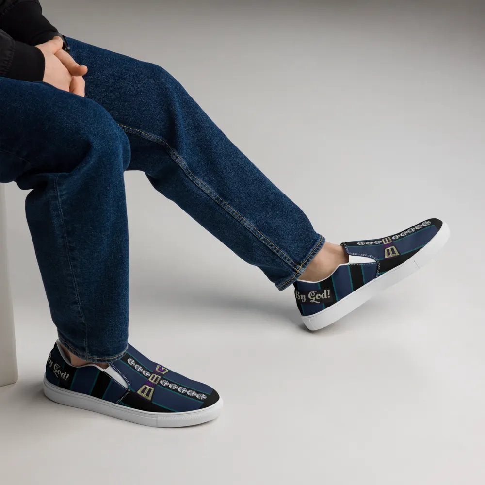 BBG Green & Blue Men's Diamond Cross Slip Ons product image (12)
