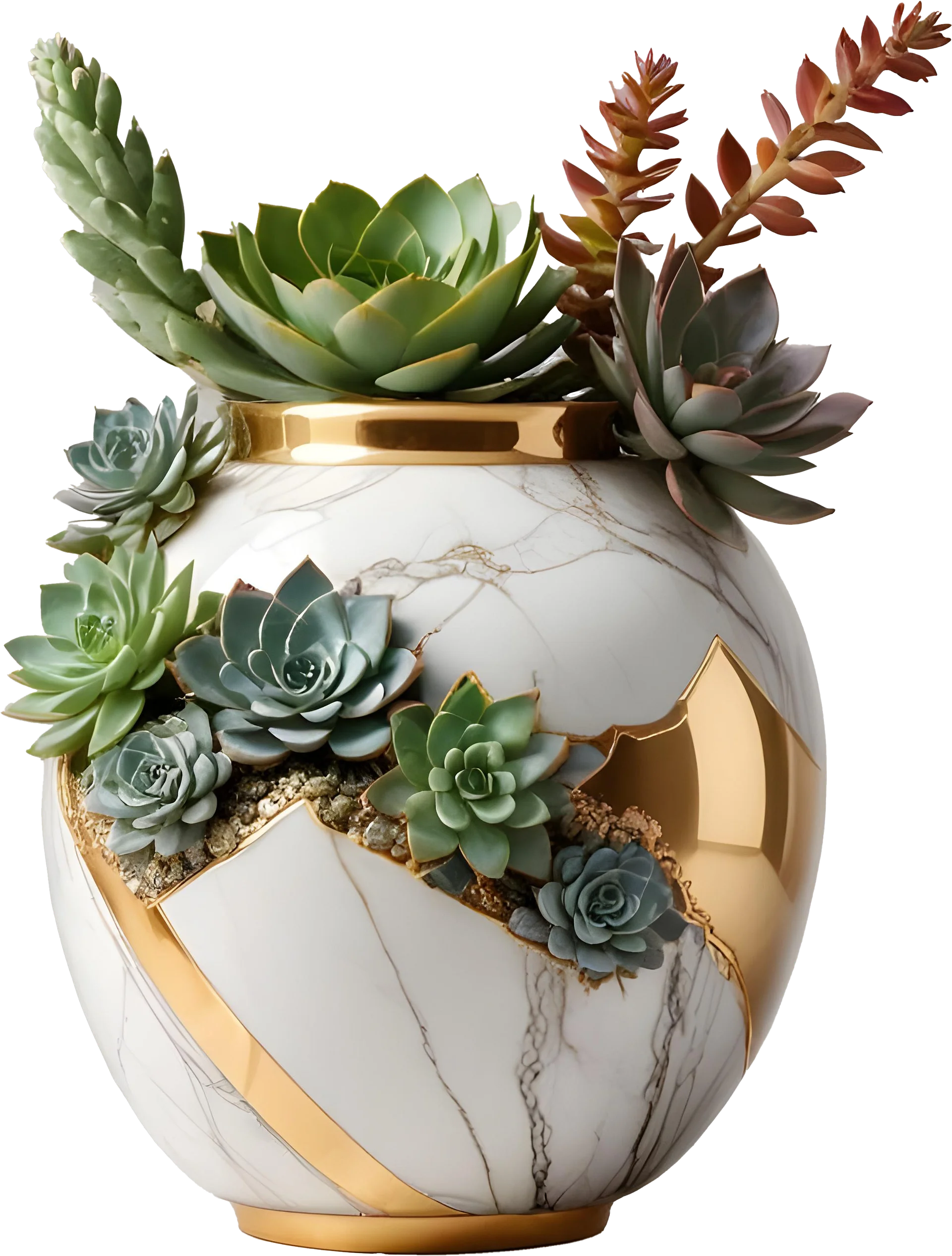 Collection: Marble Eternal – Shabby Chic Kintsugi Vase product image (1)