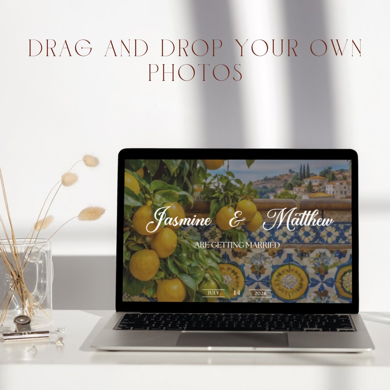 Lemon Wedding Website Template | Amalfi Citrus Theme | Editable Canva Template | Destination Wedding | RSVP Website | 5x7 Invite Included product image (9)