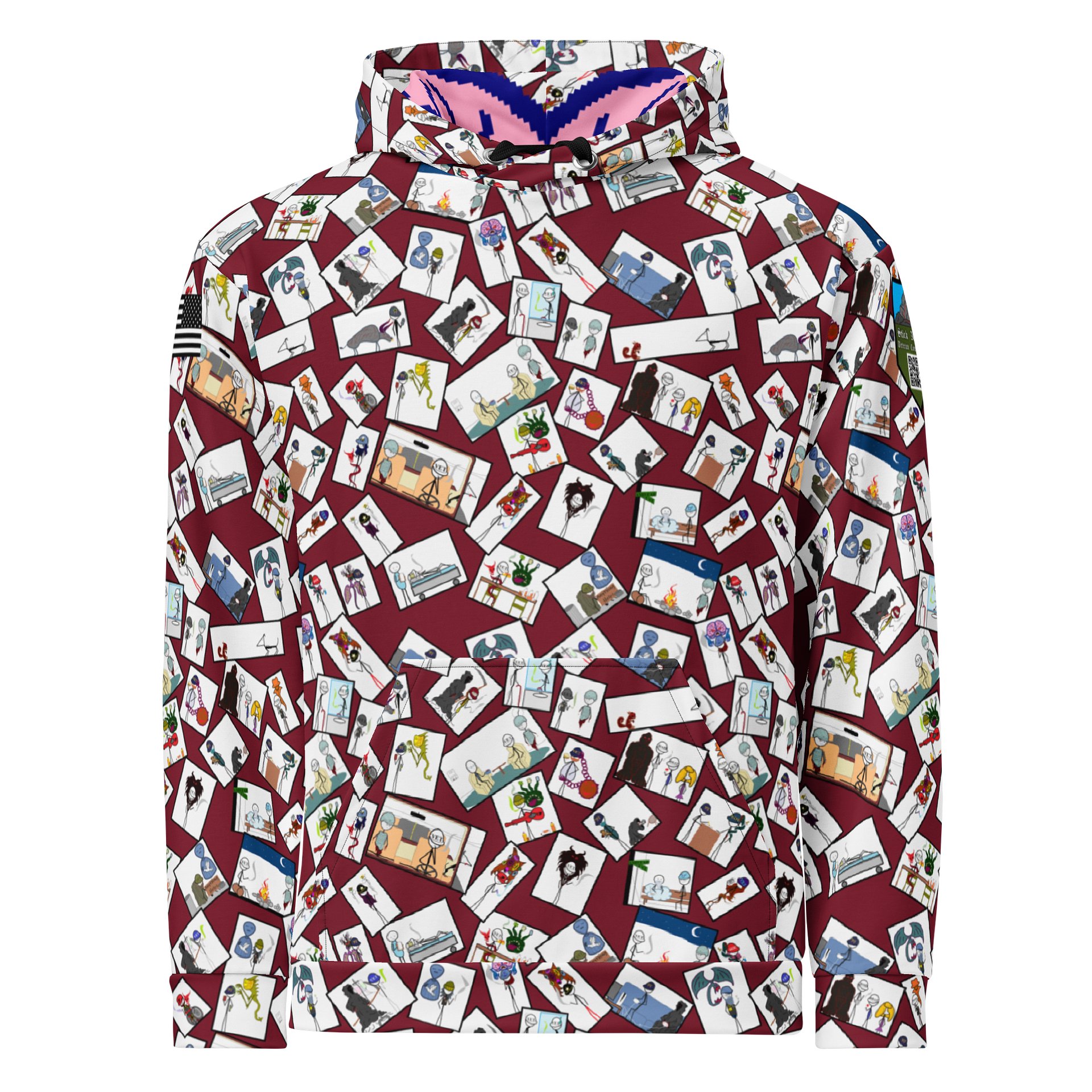 Stick Vet Comic Pannels Hoodie RED product image (1)