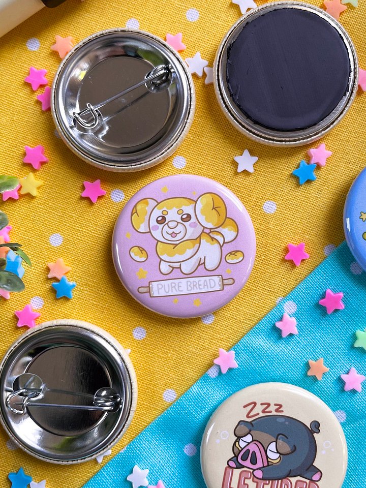 Fidough, Lechonk, Smoliv 1.25in Buttons and Magnets product image (2)