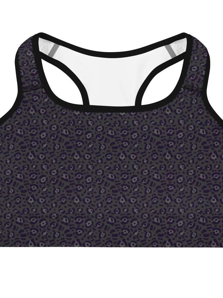 Comfortable Sports Bra Bold Black Leopard Print product image (3)