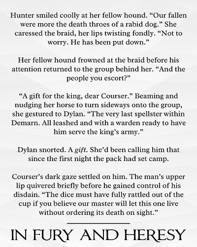 Week 17's snippet from the prologue of my m/m romantic fantasy wip, In Fury and Heresy.

#queerbooks #mmromance #queerfantasy...