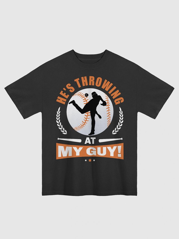 He's Throwing At My Guy Black Tee product image (1)