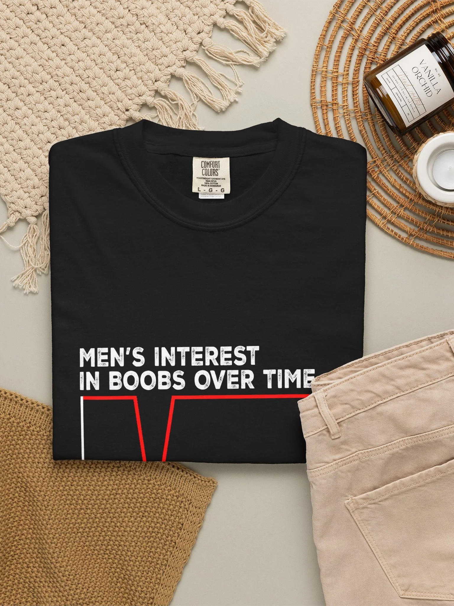 Men’s Interest in Boobs Over Time Chart Funny Shirt product image (134)