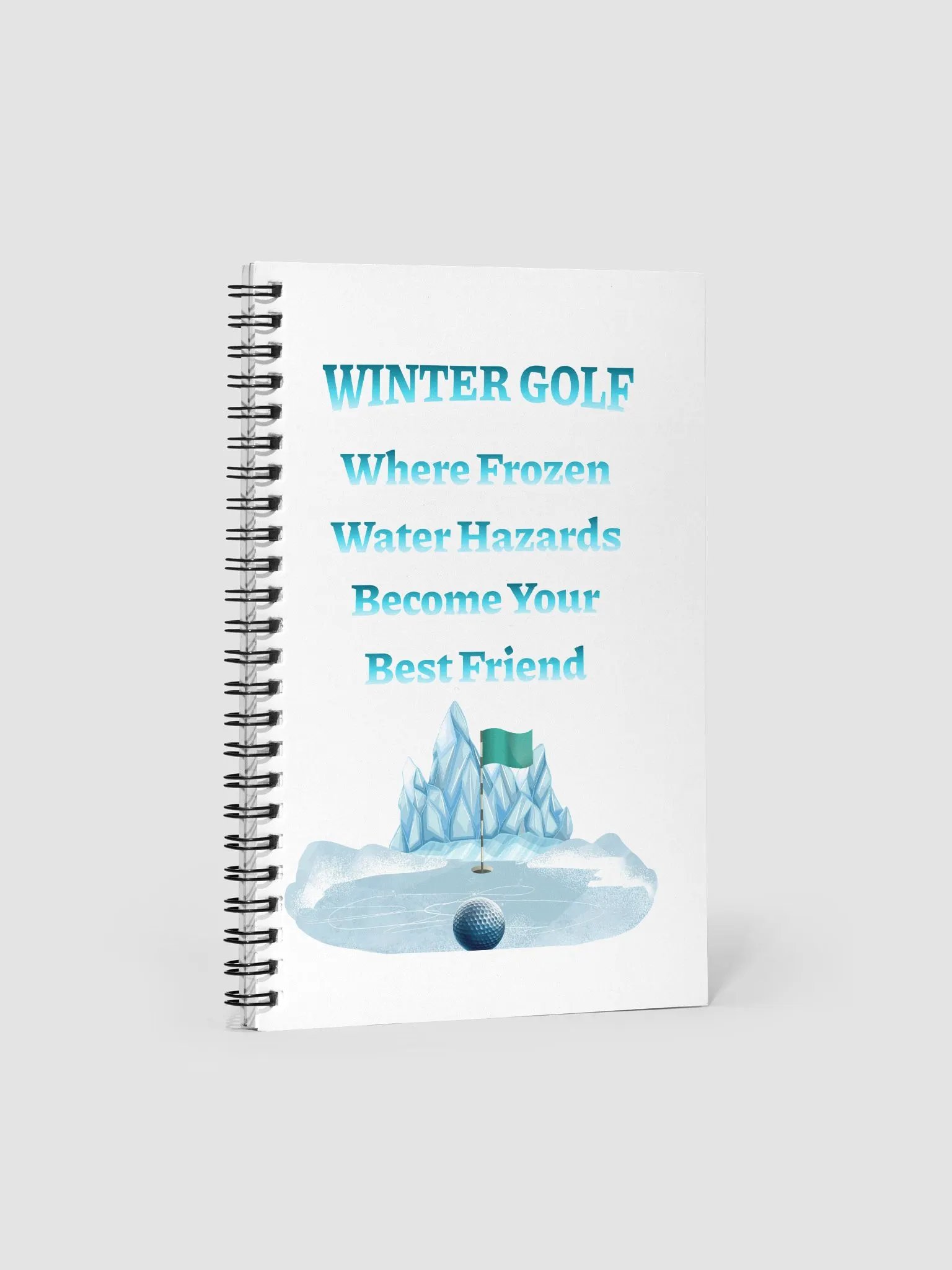 Winter Golf Funny Golfing Scene Spiral Notebook product image (2)