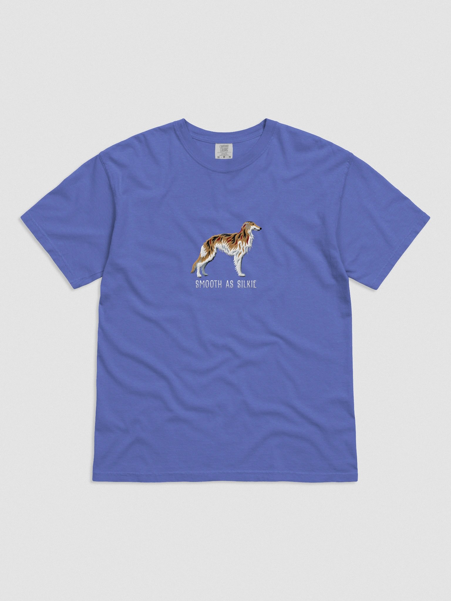 Smooth as Silkie T-Shirt(Embroidered) of a Silken Windhound(Brindle) product image (4)