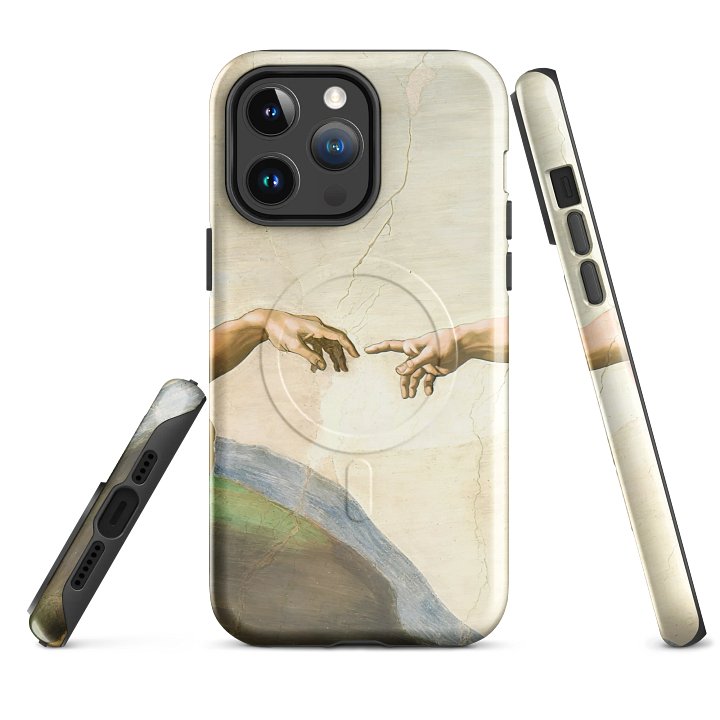 Michelangelo – The Creation of Adam (Hands Detail) iPhone® MagSafe® Tough Case product image (1)