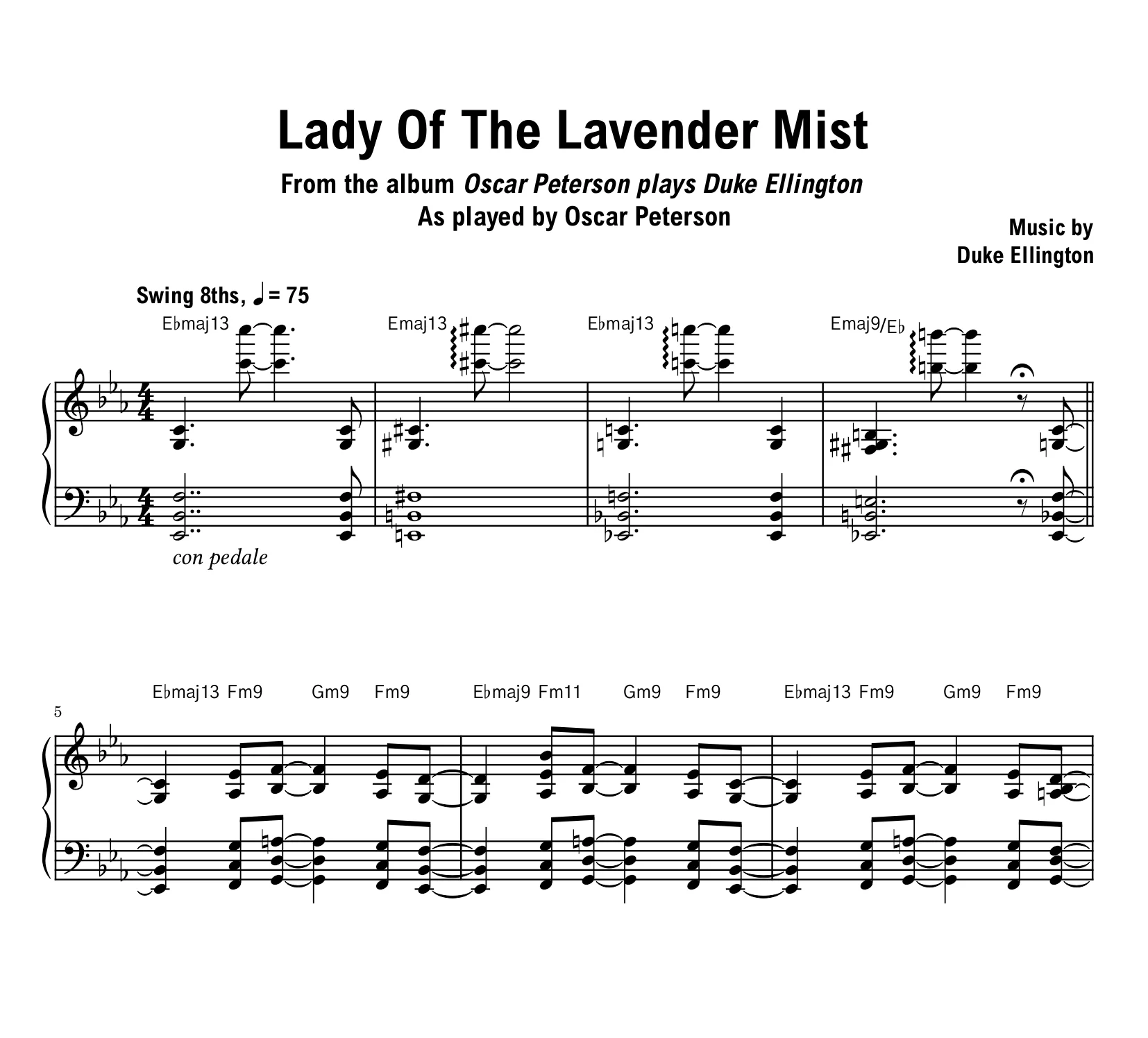 Oscar Peterson - Lady Of The Lavender Mist - Sheet music (PDF) product image (1)