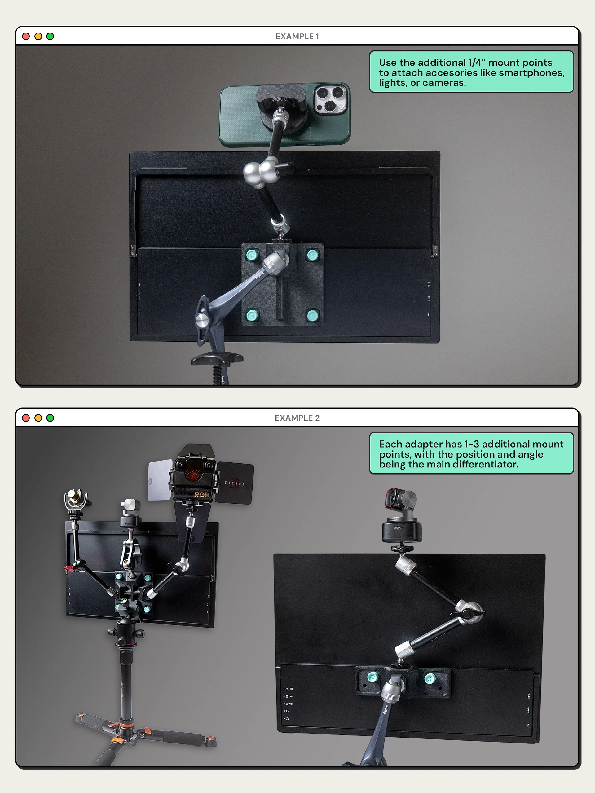 Veptor Edge - Portable Monitor VESA 1/4" Adapter, 100mm 75mm product image (8)