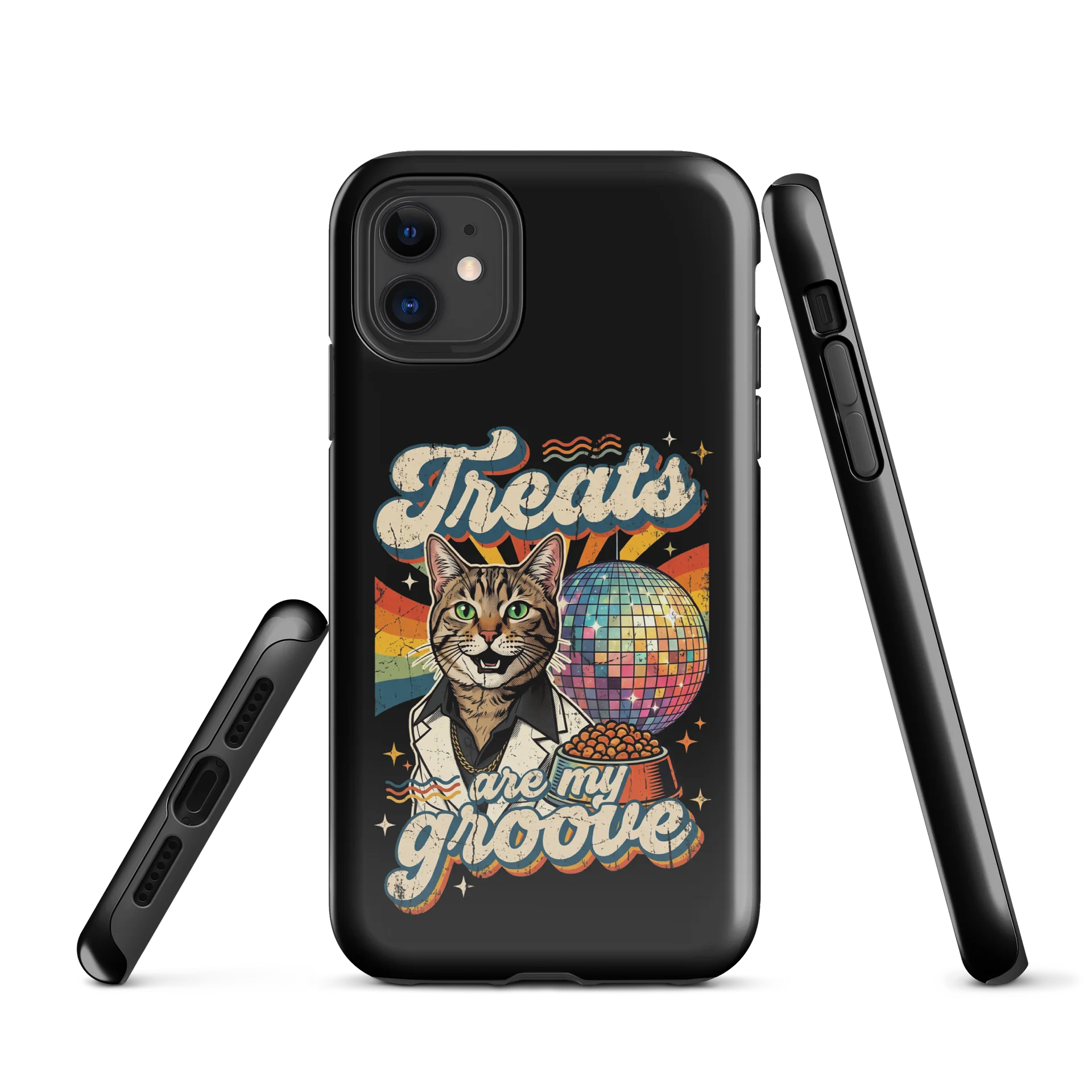Treats Are My Groove Retro Cat iPhone Tough Case product image (1)