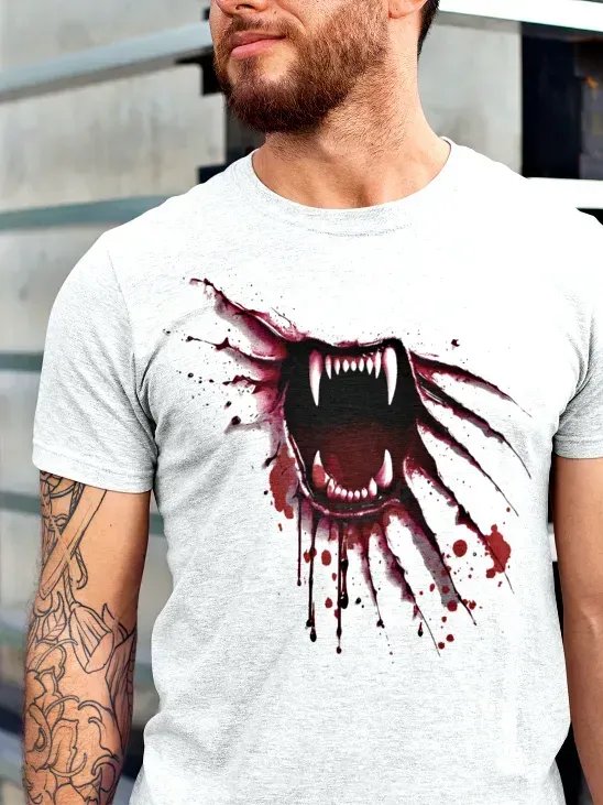Vampire Fangs Shirt Halloween Horror Blood Splatter product image (2)