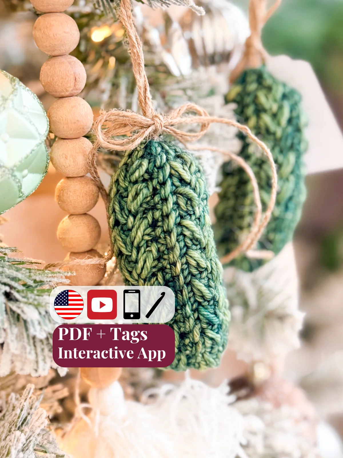 Wheat Stitch™ Pickle Ornament Crochet Pattern product image (1)