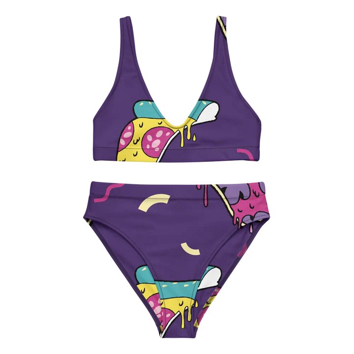 Whimsical Pizza Party High Waisted Bikini Set product image (1)