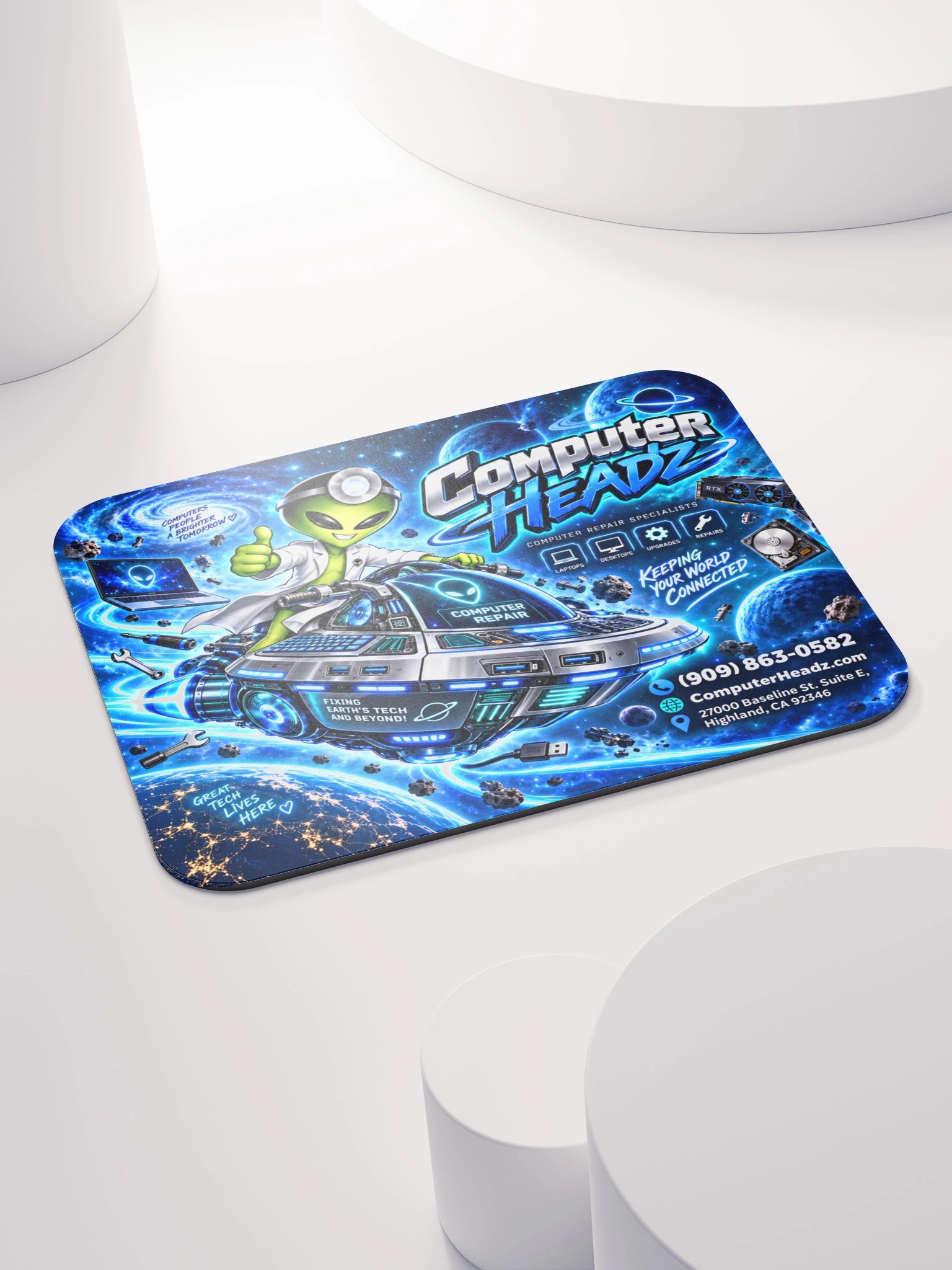 Computer Headz Cosmic Tech Mousepad – Galactic Blue Edition No. 00 product image (4)